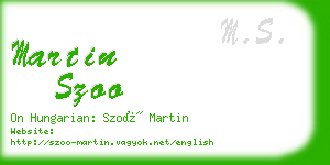 martin szoo business card